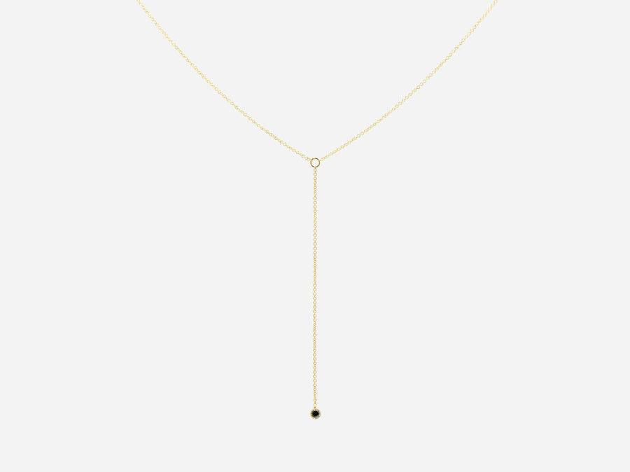 Black Diamond Lariat Necklace
