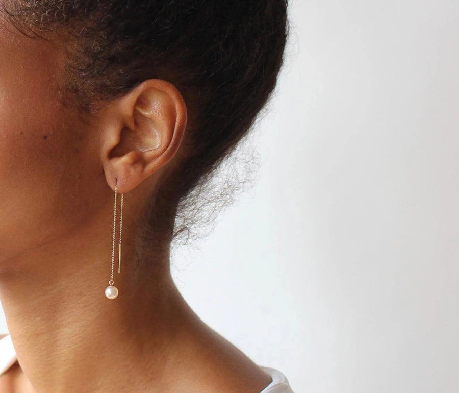 Fresh Water Pearl Threader Earrings