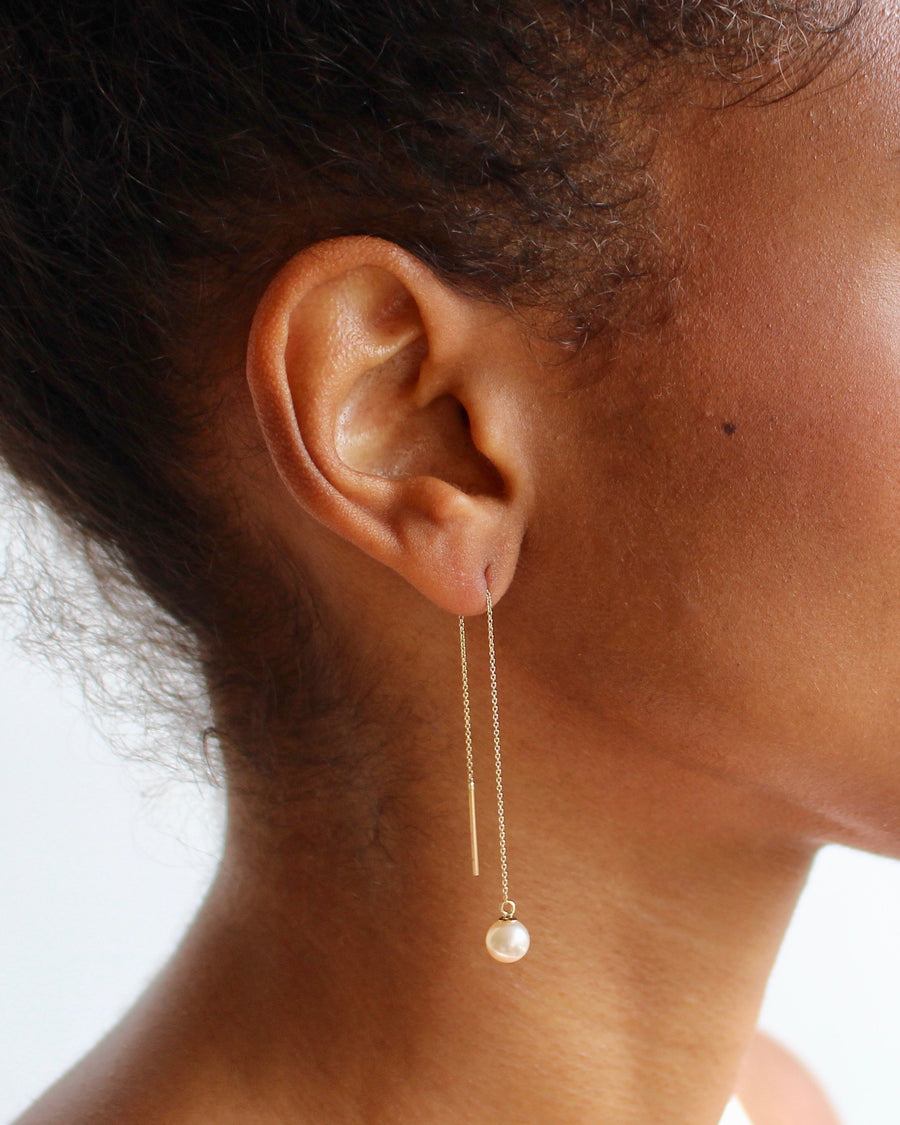 Fresh Water Pearl Threader Earrings